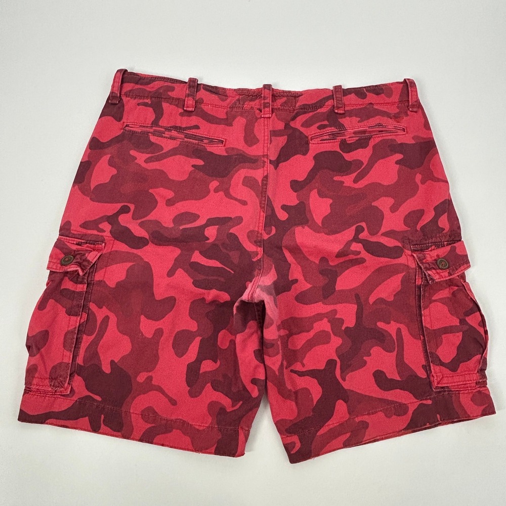 American Eagle Outfitters Cargo Shorts Men's 38 Red Camo Classic Fit - Picture 4 of 9
